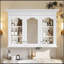 Armoire à pharmacie 40 "avec miroir, armoire de rangement pour salle de bain avec porte miroir et tablettes, armoire de salle de bain murale avec portes en verre