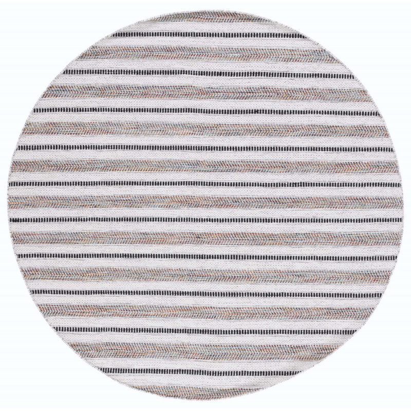 Tapis rayé en coton Borghi Montauk, Rond 6 pi