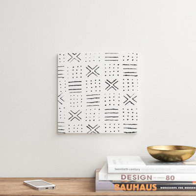Motif géométrique blanc mudcloth III par Ellie Roberts-impression