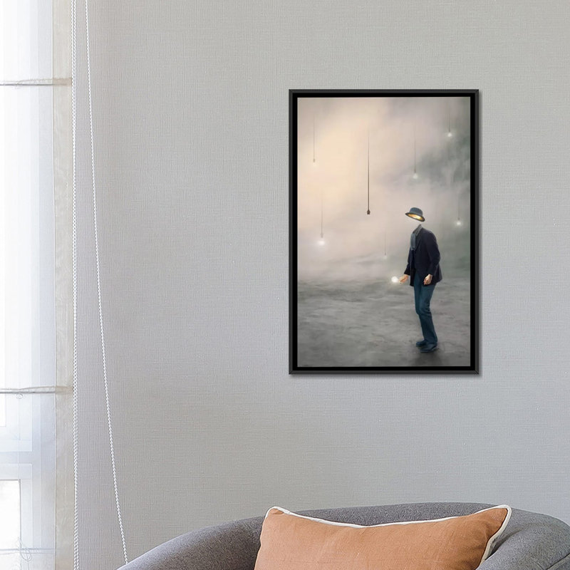 « illumination », impression sur toile, H 26 po x l 18 po x P 1,5 po, Toile avec cadre flottant noir, Pas de tapis