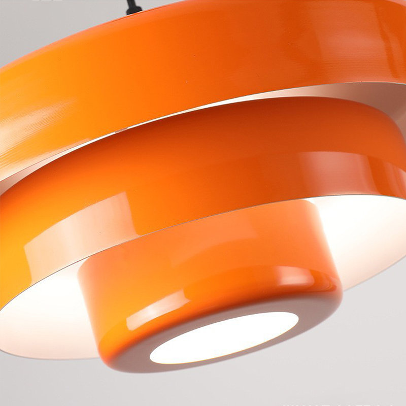 Luminaire suspendu orange à 3 niveaux en forme de gâteaux