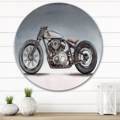 Custom Motorcycle On Grey " Custom Motorcycle On Gray "
