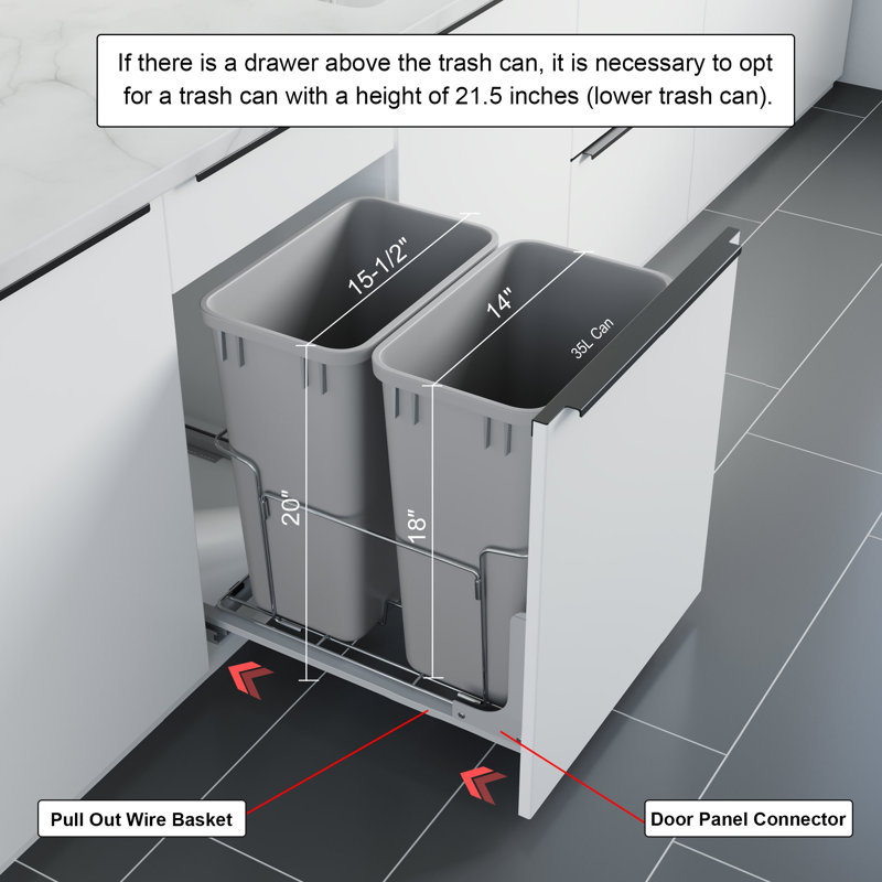 Open Pull Out Trash Can, 18