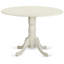 L'ensemble de table de salle à manger 3 pièces contient une table de salle à manger ronde avec Dropleaf et 2 chaises rembourrées en tissu bleu lin, blanc lin-1914477164-1999411104-1999411107