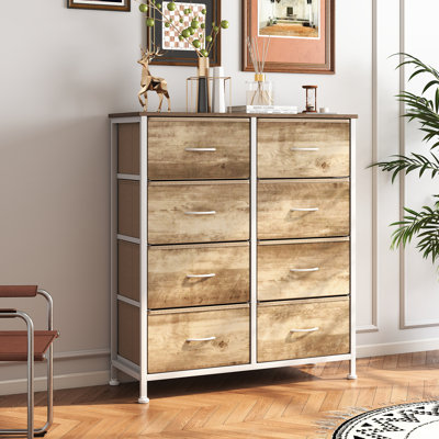 Bedroom Dresser with 8 Drawers Tall Dresser Chest of Drawers Fabric Dresser Modern Dresser