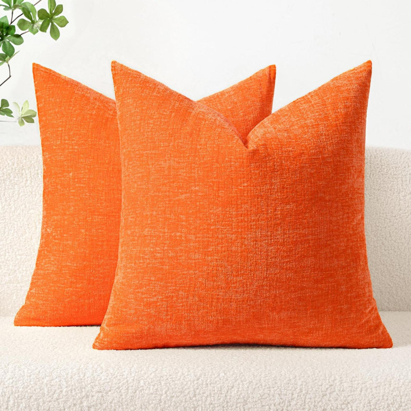 Paquet de 2 housses de coussins lumineux en chenille pour canapé-lit