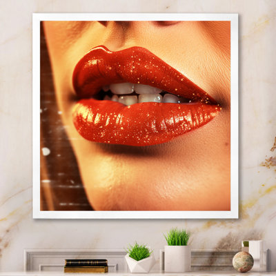 Pout Red Lips Silent Seduction sur impression sur toile