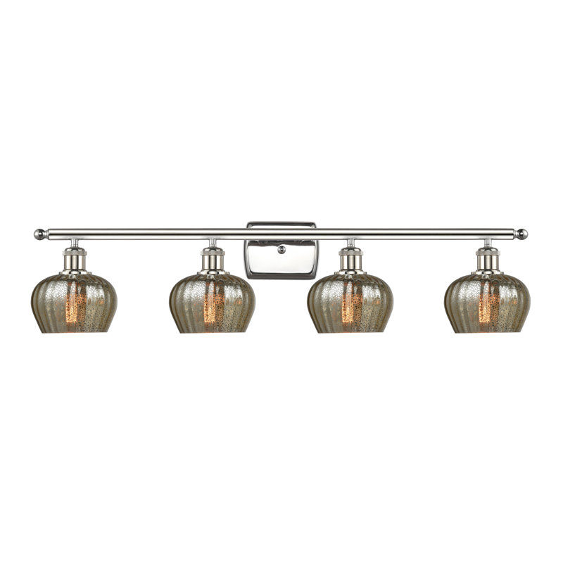 Éclairage de salle de bain à intensité variable 4 lumières Lyman, Ampoule incandescente rétro de 60 watts, Mercure