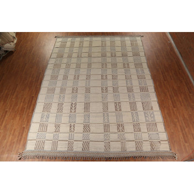 Hand-Knotted Wool Moroccan Modern Large Rug 12x16