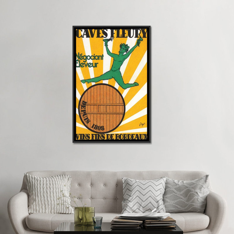 " Le Matin D'un Faune " by Jean-Pierre Got, 26" H x 18" W x 1.5" D, Black Floater Framed Canvas, No Mat
