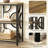 55'' Industrial Sofa Table, 3-Tier Storage Console Table With Unique Geometric Design, Behind Couch Accent Table For Entryway, Living Room, Foyer, Hallway, Office - Rustic Brown