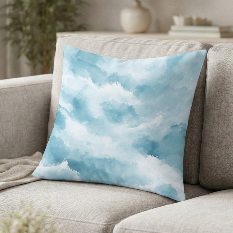 Coussin décoratif abstrait pour la plage - Brume de plage, H 18 po x l 18 po