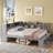 Full Size Daybed with Storage Cabinets, Shoe Cabinet and USB Ports, Gray-129465734