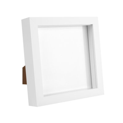 Nicola Spring - 3D Box Photo Frame - 6" x 6" - White