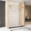 Porte de douche coulissante simple sans cadre l 56 à 60 po x H 76 po, verre trempé 1/4 po, or brossé