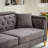 " mid-century modern chenille sofa | tufted buttons & copper nail armrest | 2 pillows | metal legs | stylish living room couch-855021892-855021893