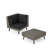 TAHITI SOFA SET CORNER+TABLE - BROWN