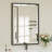 Beveled Design Rectangle Framed Bathroom Vanity Wall Mirror in Matte Black-1596918582