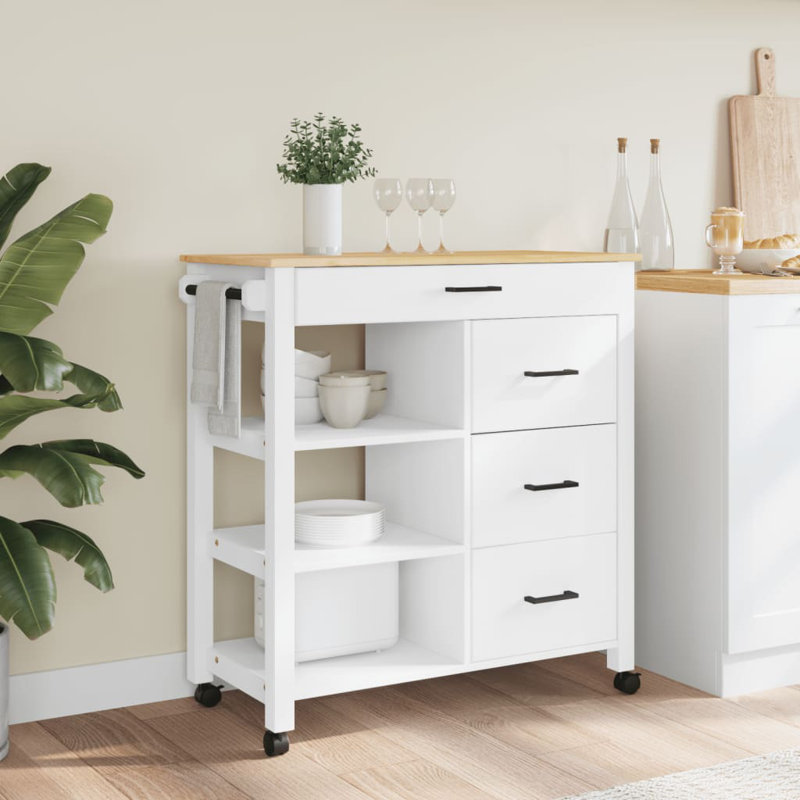 Kitchen Serving Cart, White