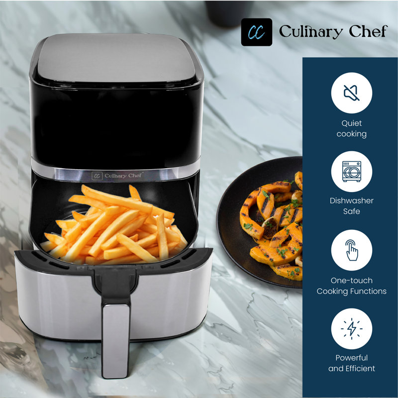 Culinary Chef 5.8-Quart Stainless Steel Digital Air Fryer