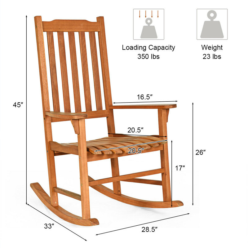 Chaise berçante d'extérieur simple pour terrasse