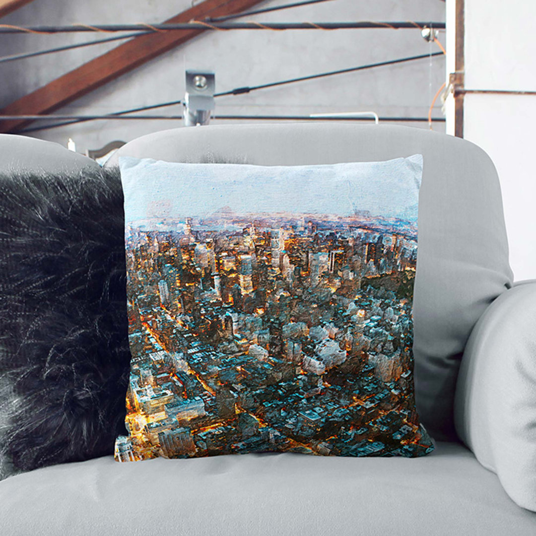 Above New York City in Abstract Cushion with Filling