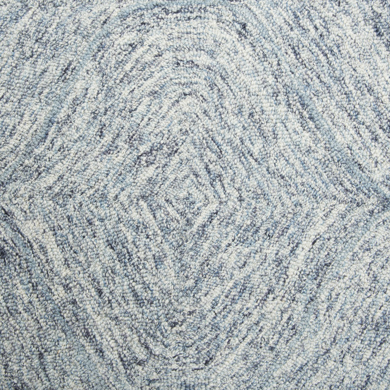 Tapis bleu en laine touffeté à la main à motif géométrique Gaige, Rectangle de 3 pi x 5 pi