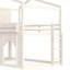 Lit mezzanine double en bois massif avec glissoire, bibliothèque et garde-robe intégré-131665670-131665673