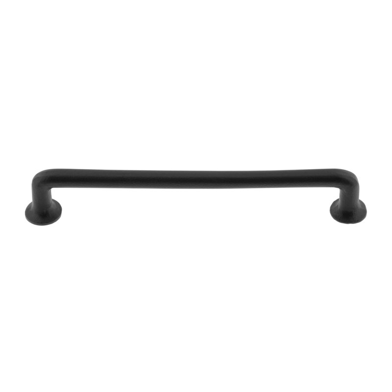 6" Black Cast Iron Rustic Cabinet Handle with Mounting Hardware