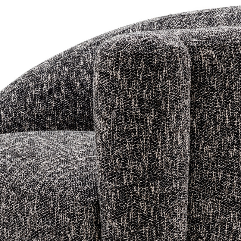 Colin Swivel Barrel Chair, Cambon Black Cotton Blend