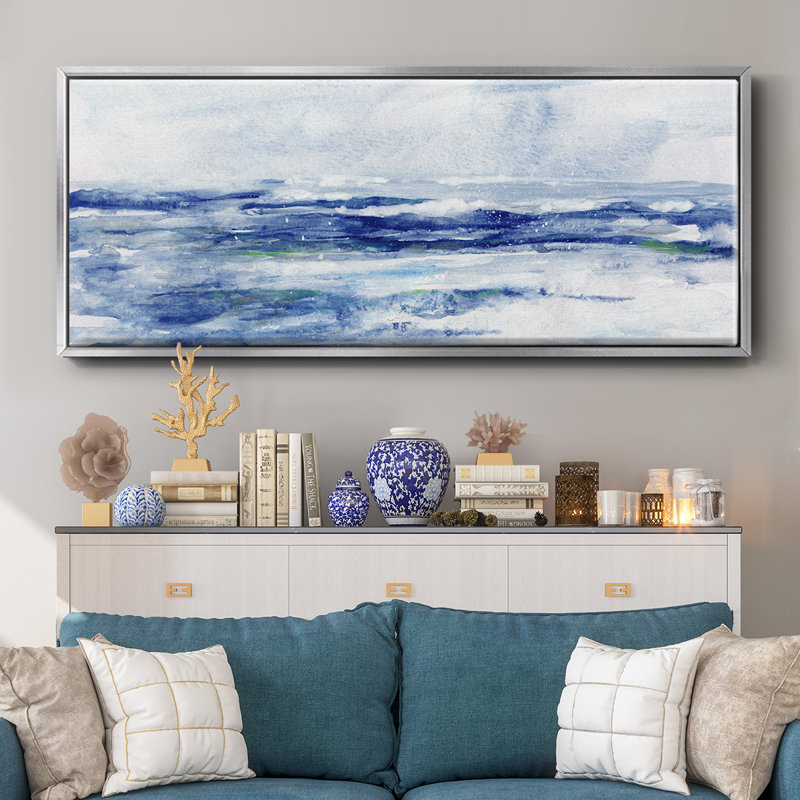 Soft Ocean Waters II- Framed Canvas