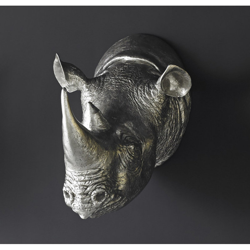Animals Rhino Wall Décor, Silver