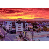 Firey Burning Sunrise On Rooftop North Park, San Diego Print by Brian Mc Clean