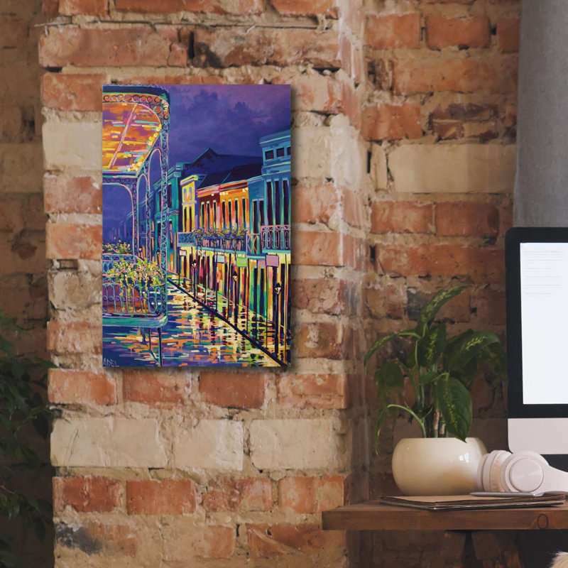  «Bourbon Street New Orleans» par ADEL, art mural sur toile, 12 po x 18 po, H 18 po x l 12 po