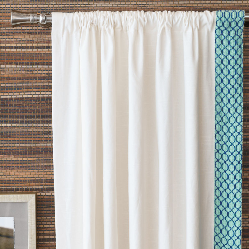 Malia 100% Cotton Semi Sheer Curtain Single Panel, 96" W x 108" L, Left