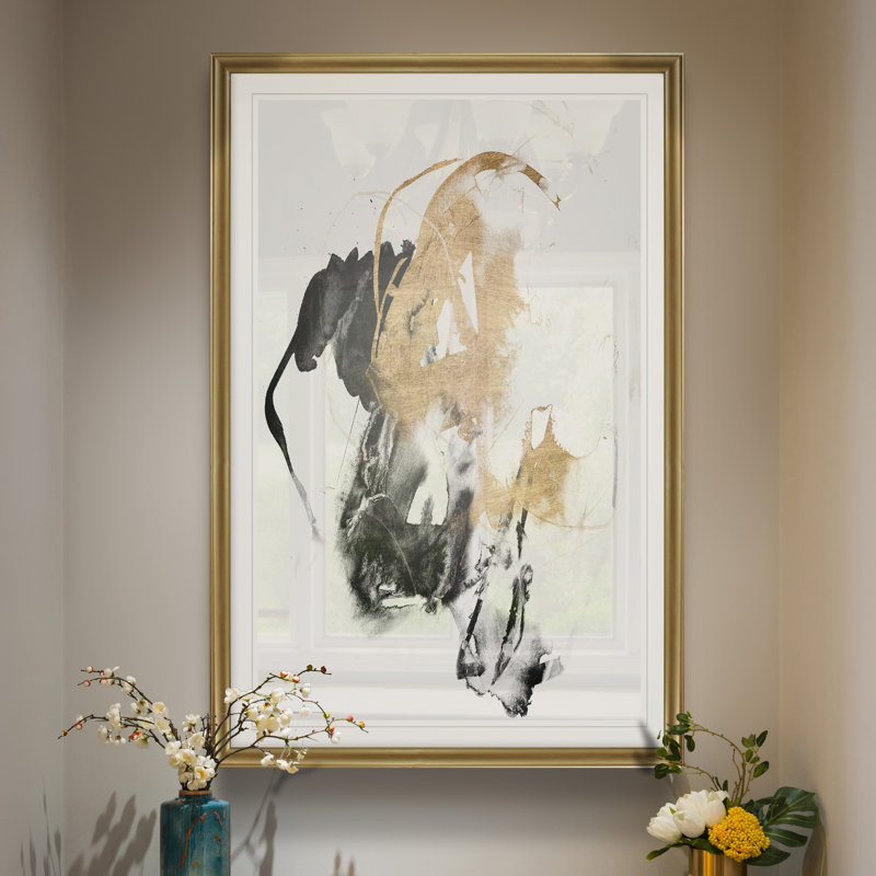Black/Gold Splash II' Print, 18.5" H x 24.5" W x 1.5" D, Gold