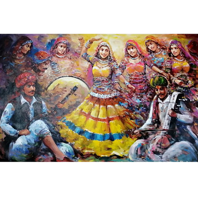 Women Performing On Desert Festival | Acrylic On Canvas