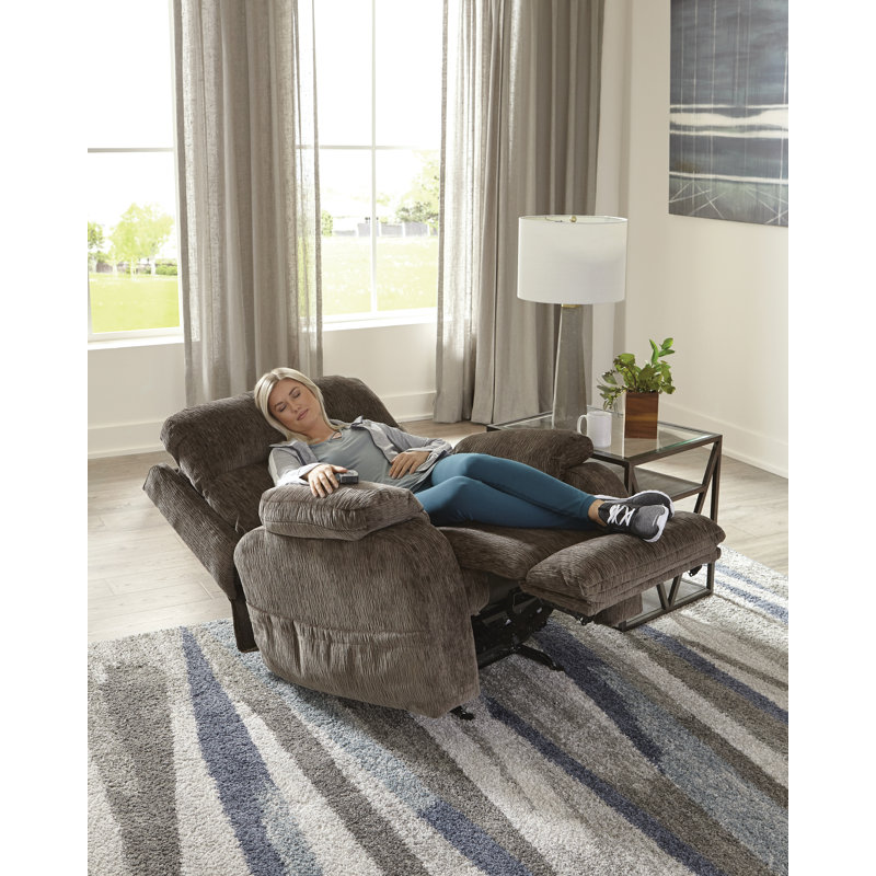 Walberg Upholstered Power Rocker Recliner-Adjustable Headrest & Lumbar & Therapeutic Heat & Massage, Mink