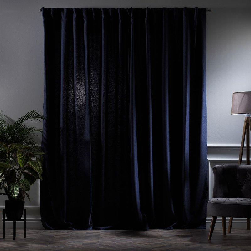 Blackout Single Curtain Panel, Navy Blue, 130cm Width x 245cm Drop