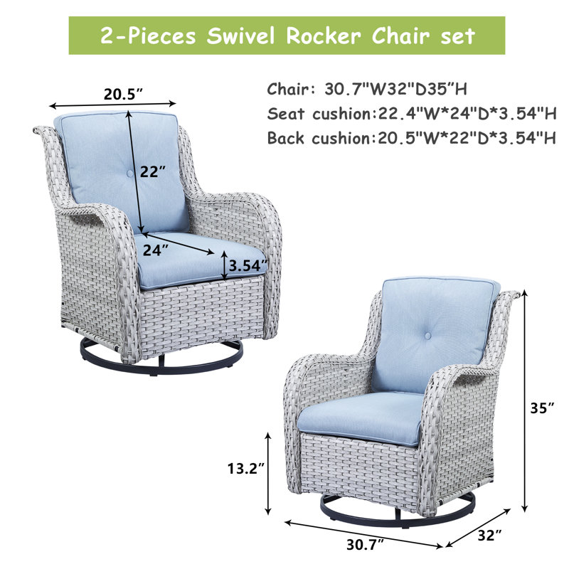 Chaise berçante d'extérieur en osier Selda