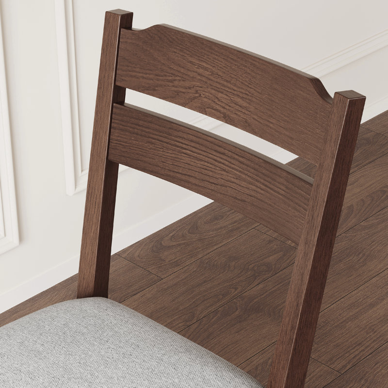 Chaise rembourrée en bois massif, Brun