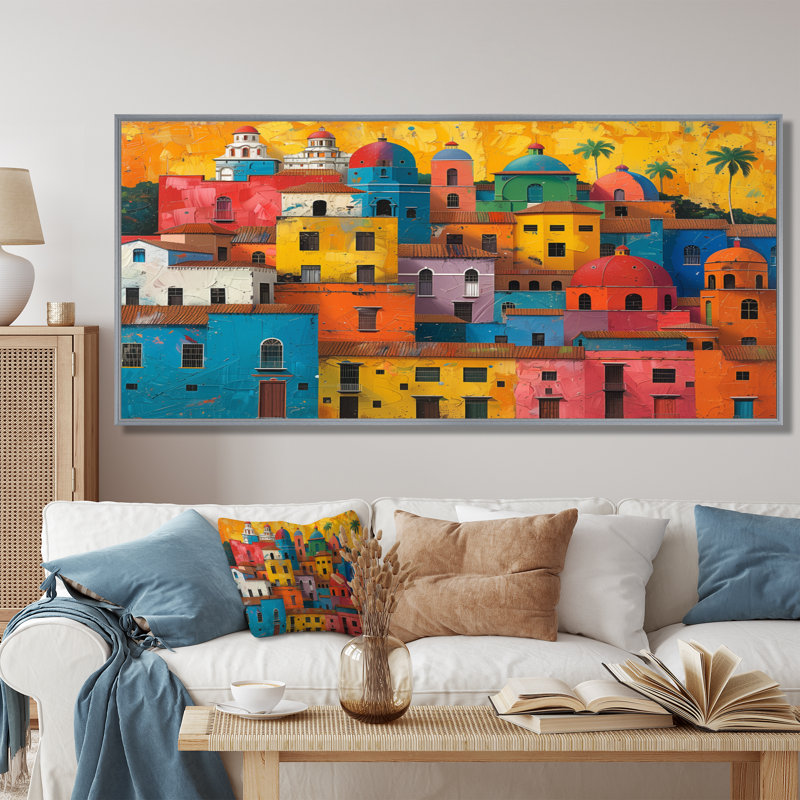 Emely - City Buildings, impression d'art mural, 34" H x 44" W, Black Picture Framed