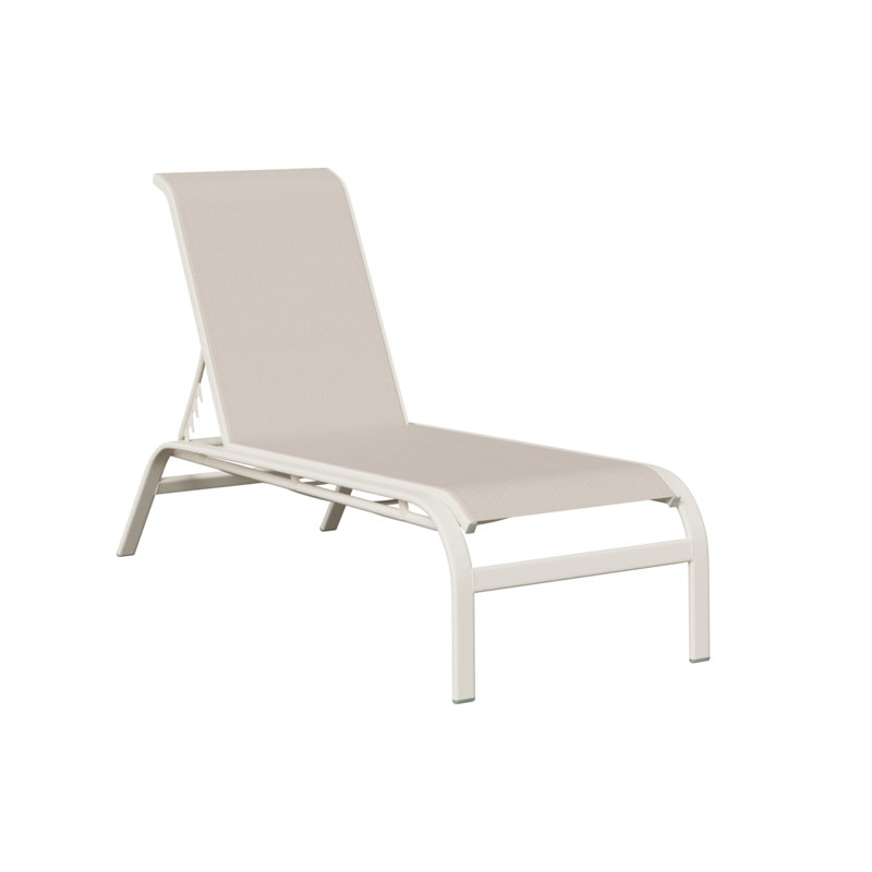 Chaise longue sans accoudoirs Berlin Gardens Murphy, Blanc mat, Beige