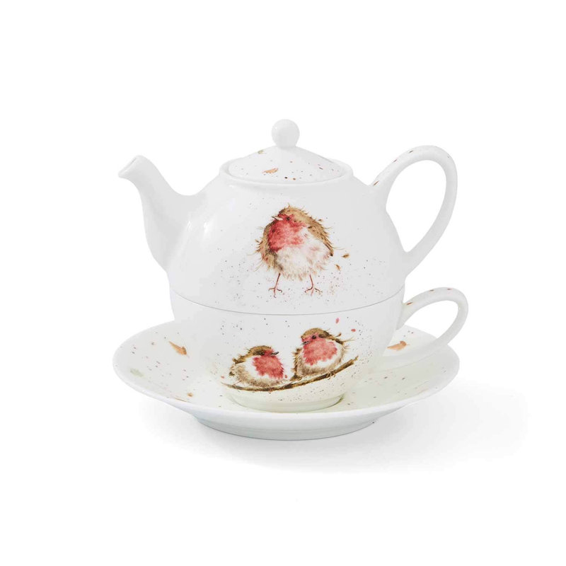 Théière individuelle avec tasse et soucoupe