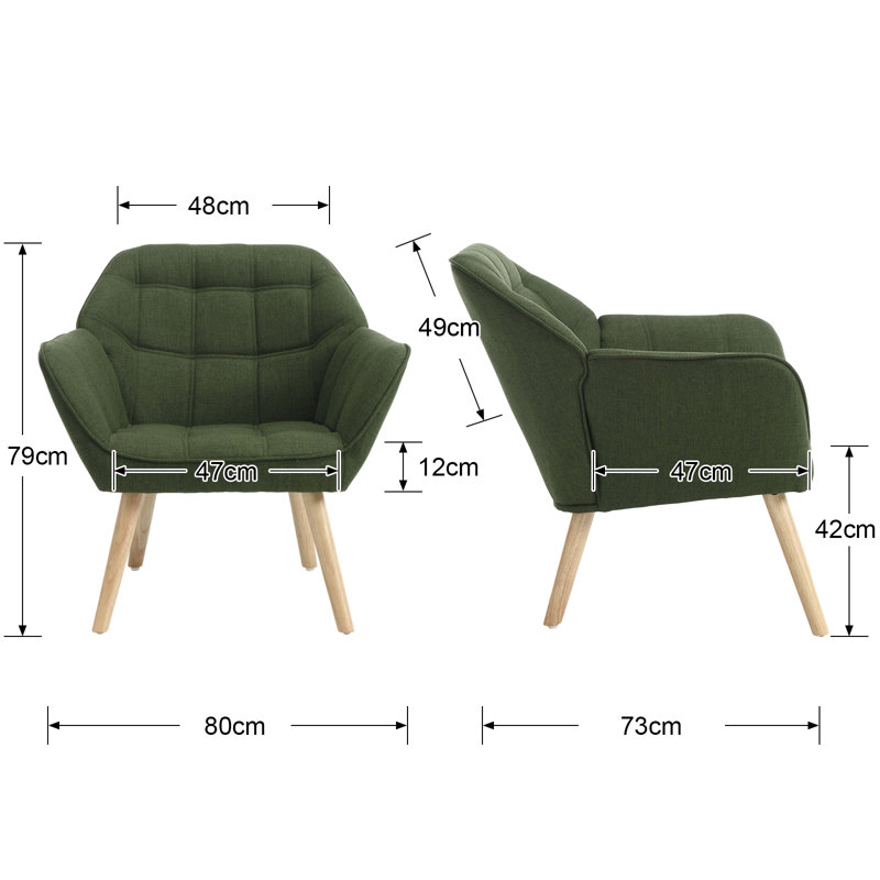 Booneville Upholstered Armchair, Green
