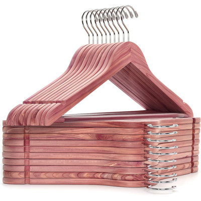 American Red Cedar Wood Coat Hangers, 30 Pieces, With Hooks And Grooves For Rotation, Smooth And Durable, For Storing Coats And Trousers.