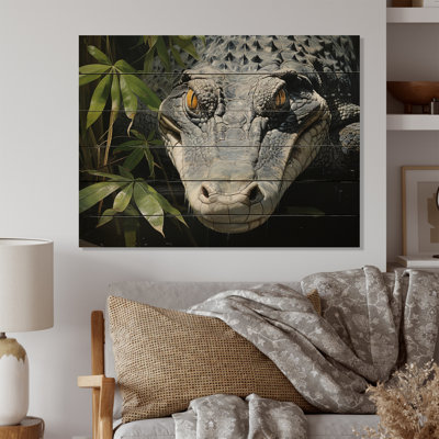 Crocodiles d'Afrique, impression sur bois