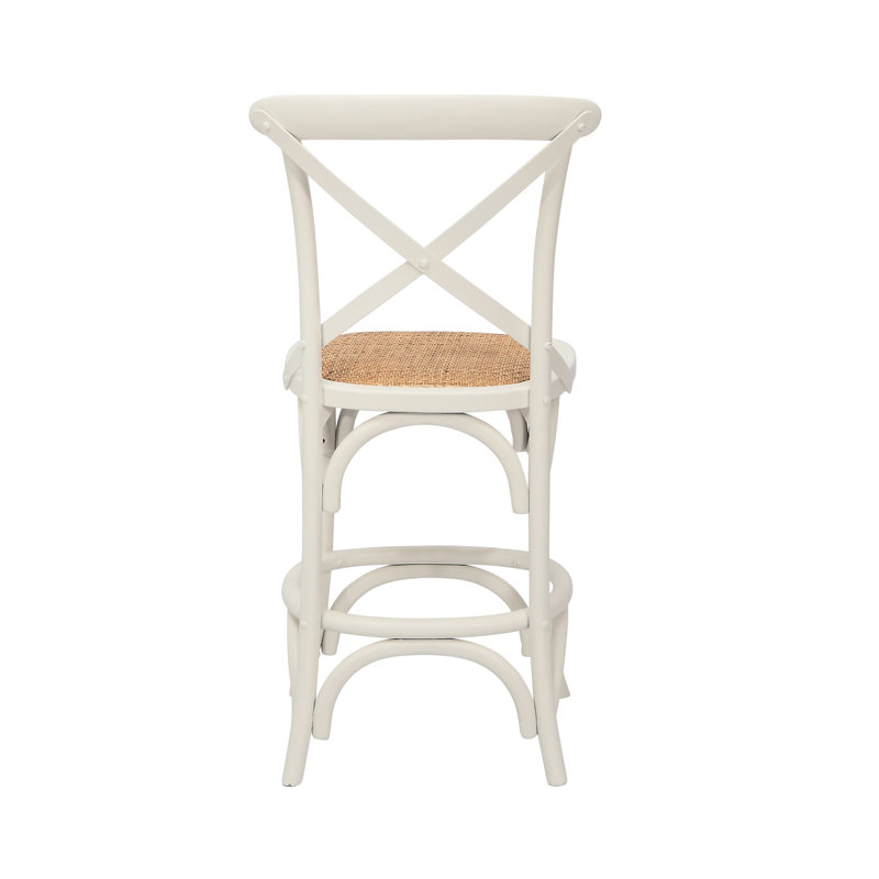Tabouret Lisa, Blanc, Tabouret de comptoir (siège d'une hauteur de 24,4