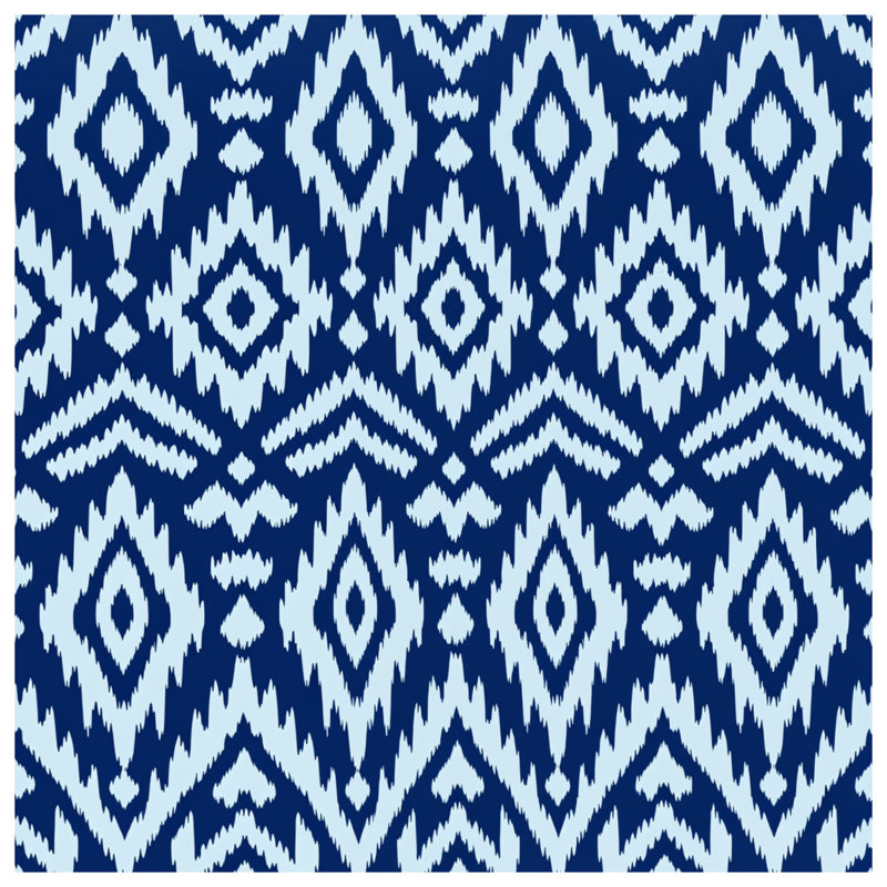 Blue Ikat Diamond Pattern Duvet Covers, Queen