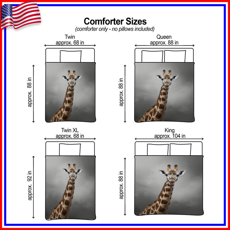 Giraffe With Long Neck Comforter, Twin Extra Long